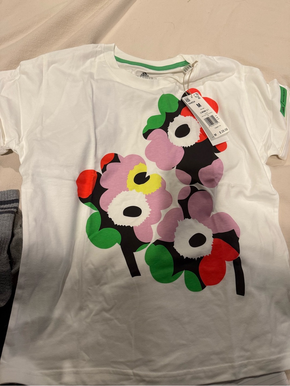 NWT Adidas/ Marimekko Girl’s Sz 11/12 Flower Print T-Shirt